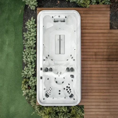 6 VM8 VM8 18-Foot Dual-Zone Swim Spa & Hot Tub Combo - 8-Person Luxury Exercise & Spa Suite